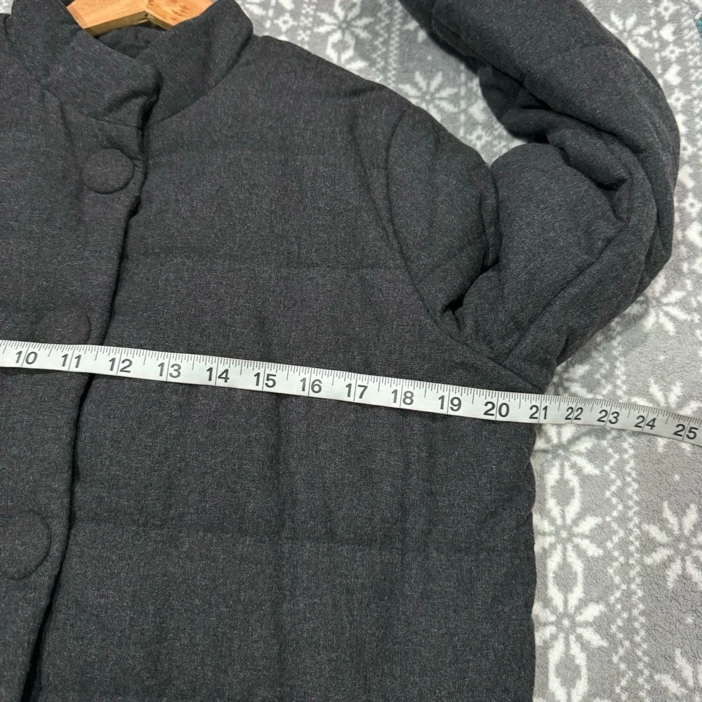 NWT J Jill Charcoal Gray Quilted Puffer‎ Jacket Coat Zip Pockets Small Modern